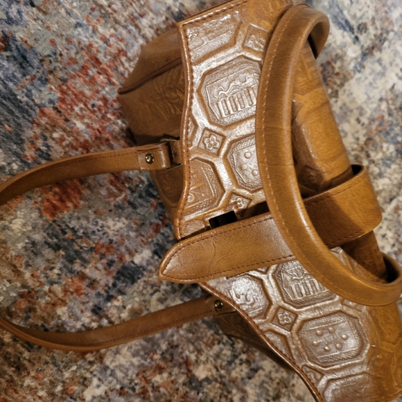 True Vintage Leather Handbag Elpro 60s Retro Purse - Picture 5 of 7